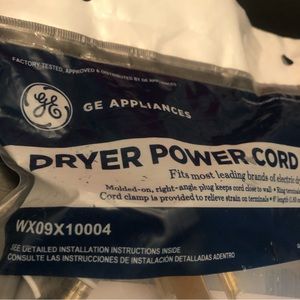 GE appliances. Dryer power cord/ 3-Wire.